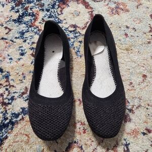 Allbirds Women’s Tree Breezers Ballet Flat Shoe Black Charcoal Size 7